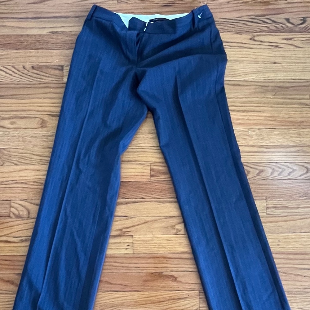 blue pinstripe bcbg max azria wide leg pants